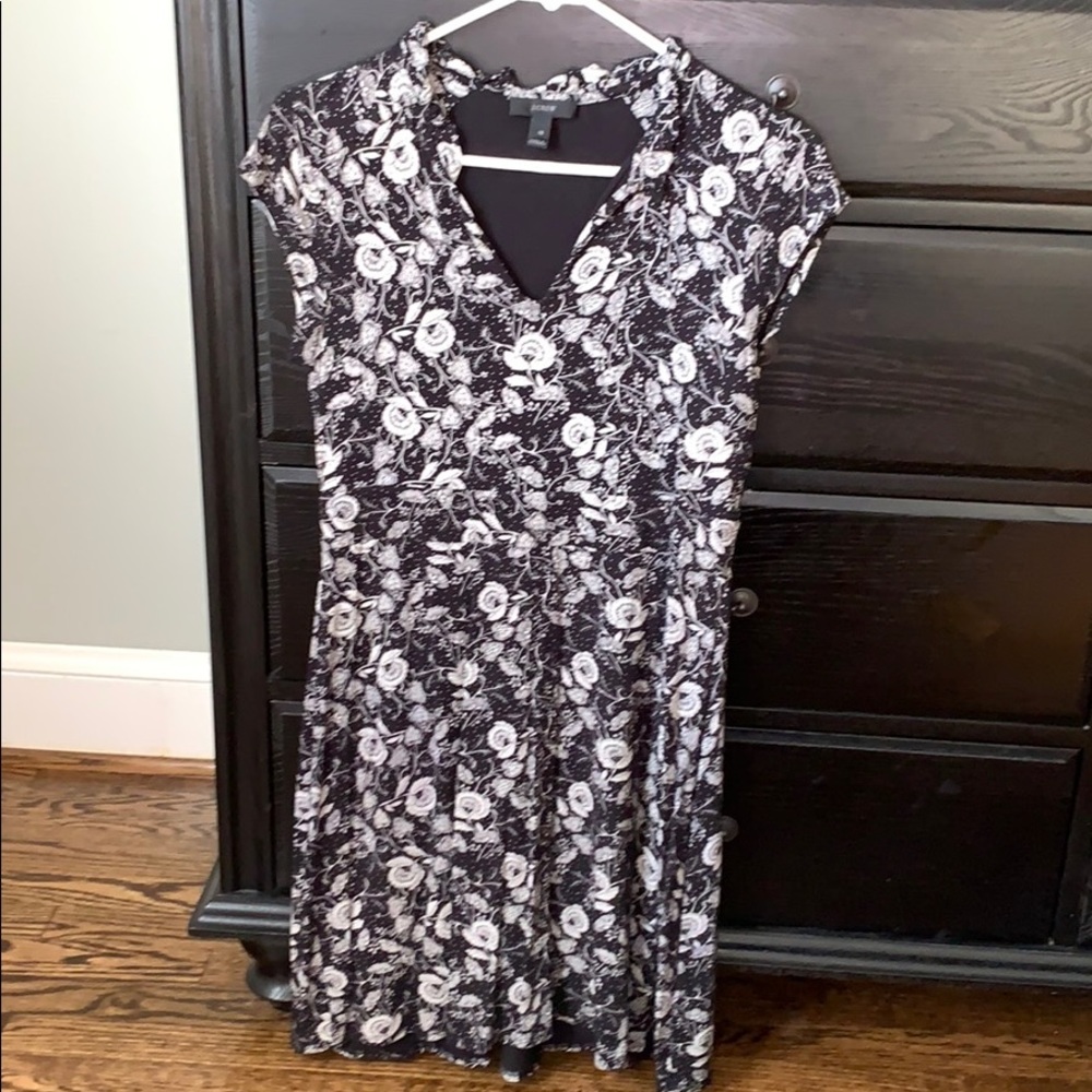 J. Crew black and cream dress